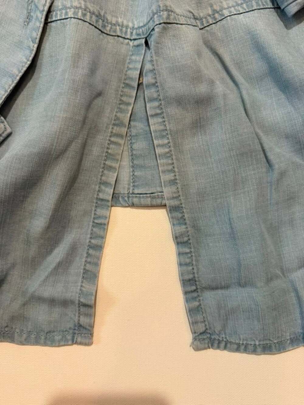 Anthro Cloth & Stone Chambray Soft Flowy Oversized Button-Up Shirt Blouse Top - Picture 10 of 11